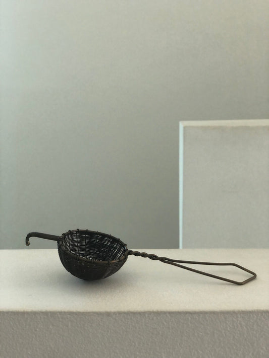 Antique Hand Woven Brass Large Tea Strainer